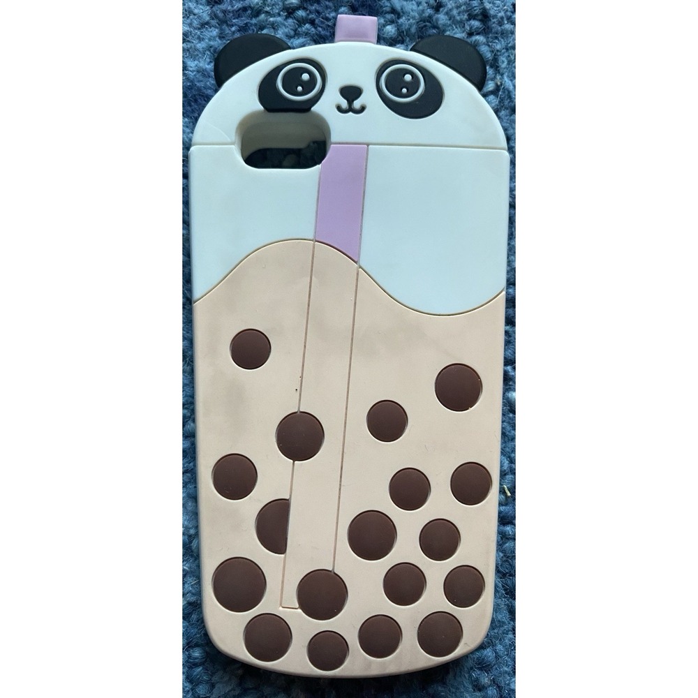 Claires‎ Rubber Soft Panda Boba Tea Iphone 6 7 8 Se Case Cover